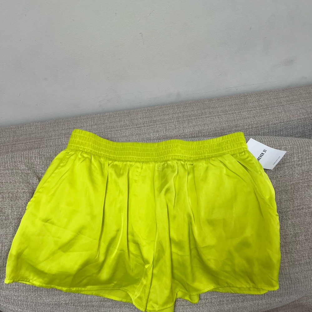 Forever 21 Yellow Athletic Shorts Lightweight Fit